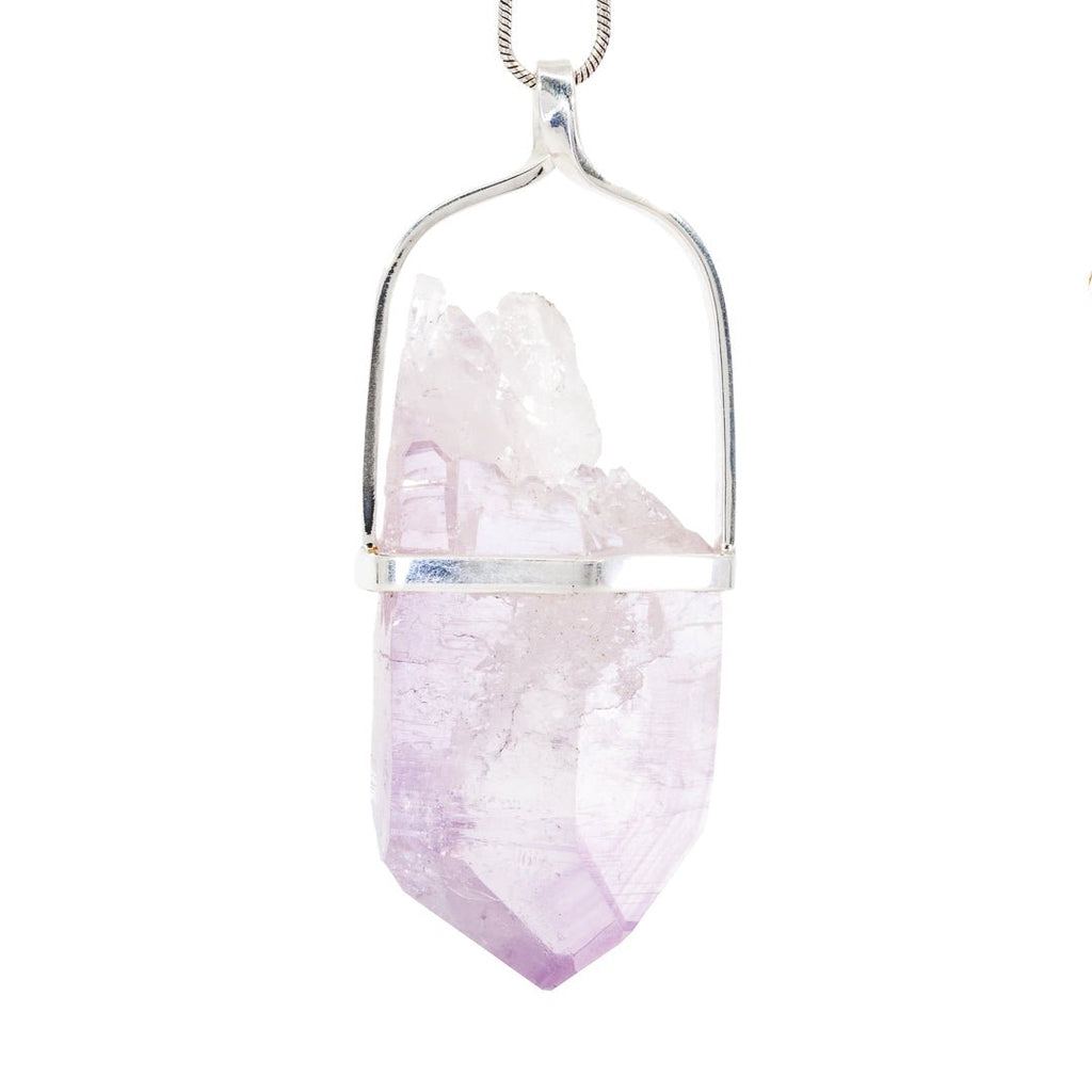 Veracruz Amethyst 58.62 Carat Sterling Silver Handcrafted Natural Crystal Twist Pendant - KKO-164 - Crystalarium