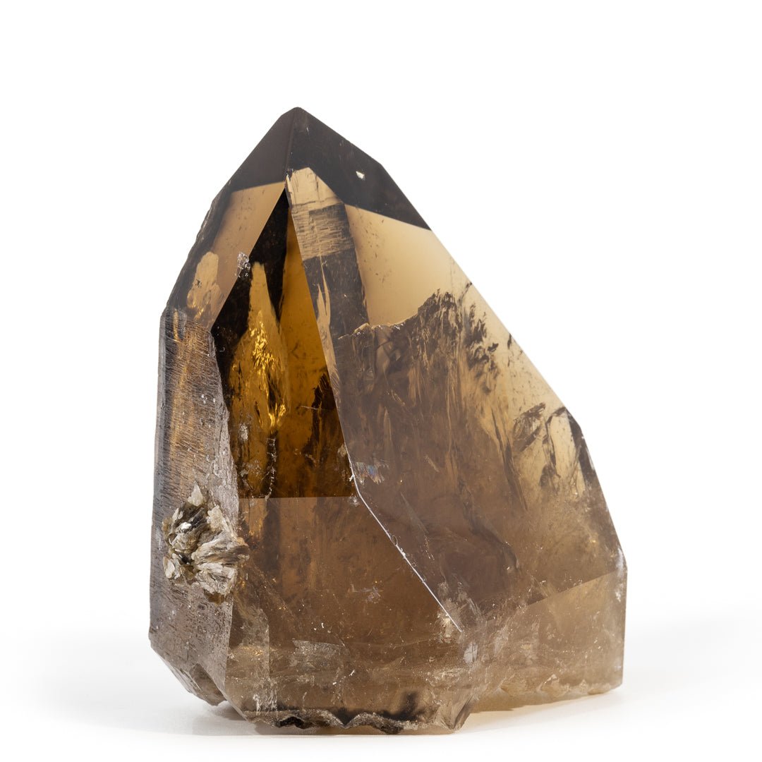 Smoky Citrine with Muscovite 3.3 Inch .65lb Partial Polished Natural Crystal - Brazil - KKH-355 - Crystalarium