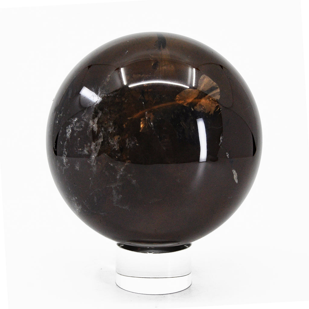 Dark Smoky Quartz 4.1 inch 3.5lb Polished Crystal Sphere - Brazil - XL-180 - Crystalarium