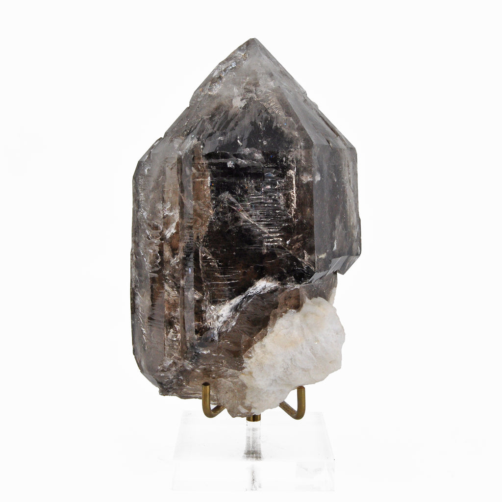 Smoky Quartz Natural Elestial Crystal with Matrix - Brazil - TX-034 - Crystalarium
