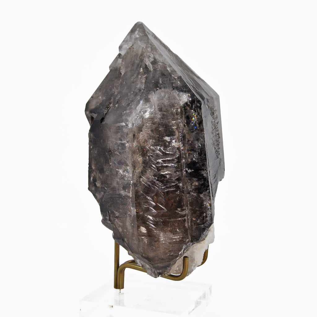 Smoky Quartz Natural Elestial Crystal with Matrix - Brazil - TX-034 - Crystalarium