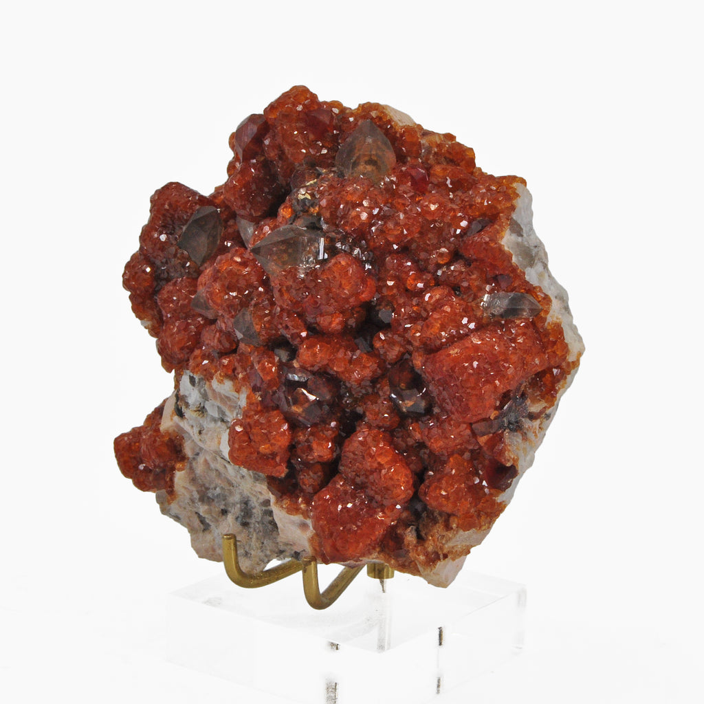Spessartine Garnet over Smoky Quartz 3.6 inch 0.58 lbs Natural Gem Crystal Cluster - China - UX-191 - Crystalarium