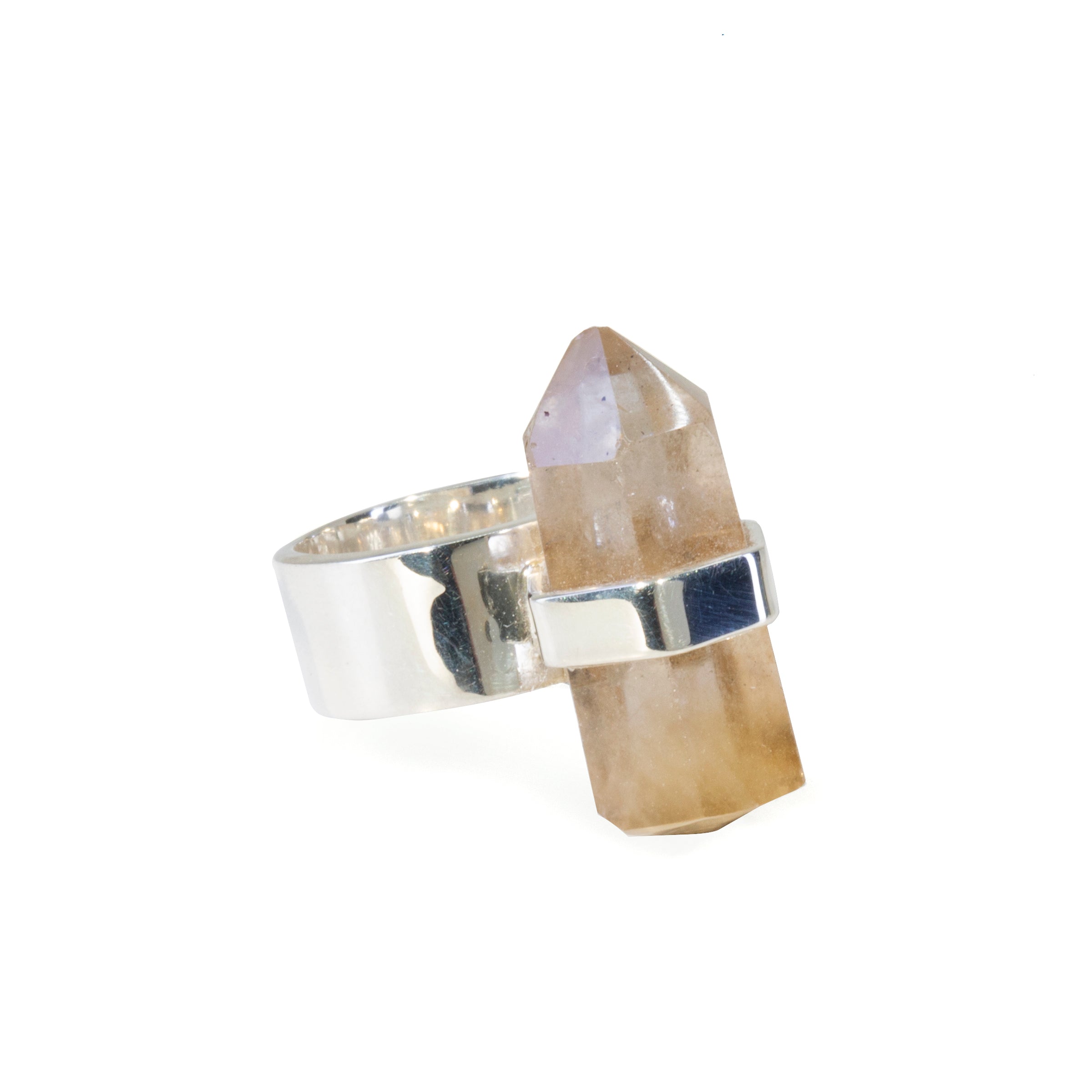Smoky Quartz 20.84 Carat Polished Crystal Handcrafted Sterling Silver Ring - JJO-210 - Crystalarium