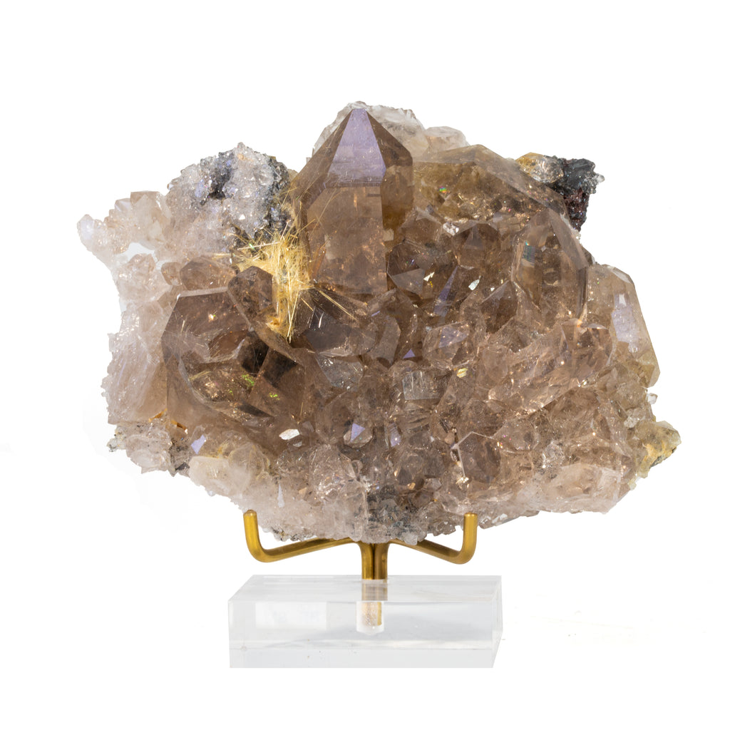 Rutilated Smoky Quartz 4.3 inch 294 gram Natural Crystal Cluster - Brazil - GGX-104 - Crystalarium