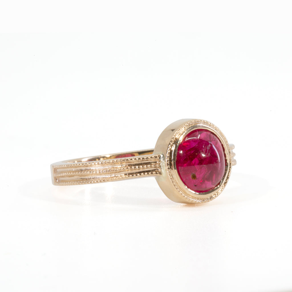 Spinel 2.2 carat Cabochon Handcrafted 14k Ring - HHO-192 - Crystalarium