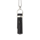 Black Tourmaline 21.84 Carat Sterling Silver Handcrafted Natural Crystal Twist Pendant - LLO-046 - Crystalarium