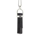 Black Tourmaline 21.84 Carat Sterling Silver Handcrafted Natural Crystal Twist Pendant - LLO-046 - Crystalarium