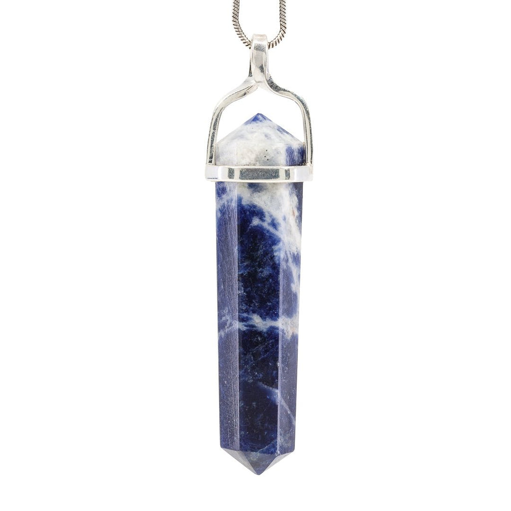 Sodalite 25.87 Carat Sterling Silver Handcrafted Polished Crystal Pendant - KKO-187 - Crystalarium