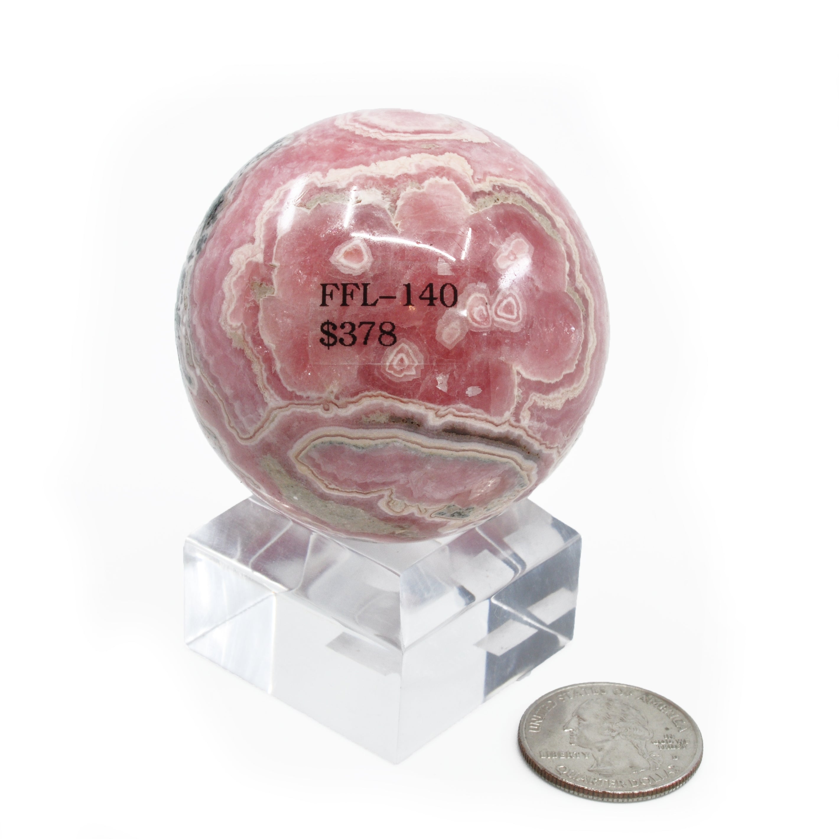 Square 1.5 inch Lucite Pedestal Sphere Stand - SM-PD - Crystalarium