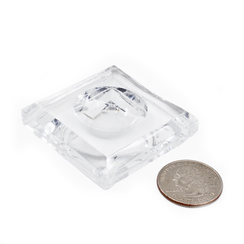 Square 2 inch Lucite Flat Sphere Stand - SQ-MD - Crystalarium