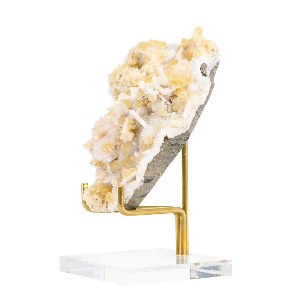 Aphophyllite, Stilbite, and Calcite 5.1 Inch 1.7lb Natural Crystal Specimen - India - KKX-436 - Crystalarium