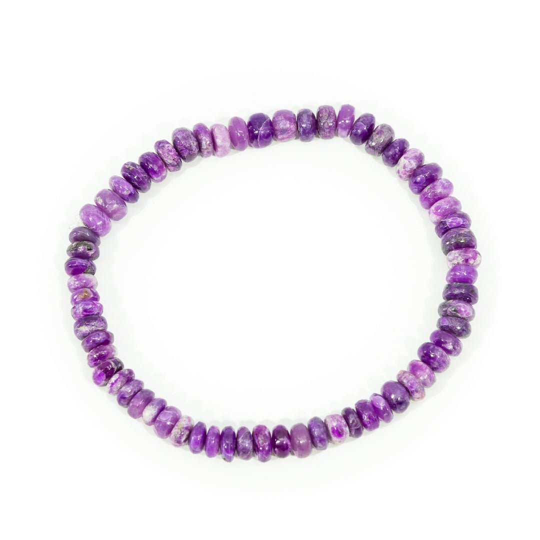 Sugilite 5mm Rondelle Luxury Beaded Bracelet - LLW-029 - Crystalarium