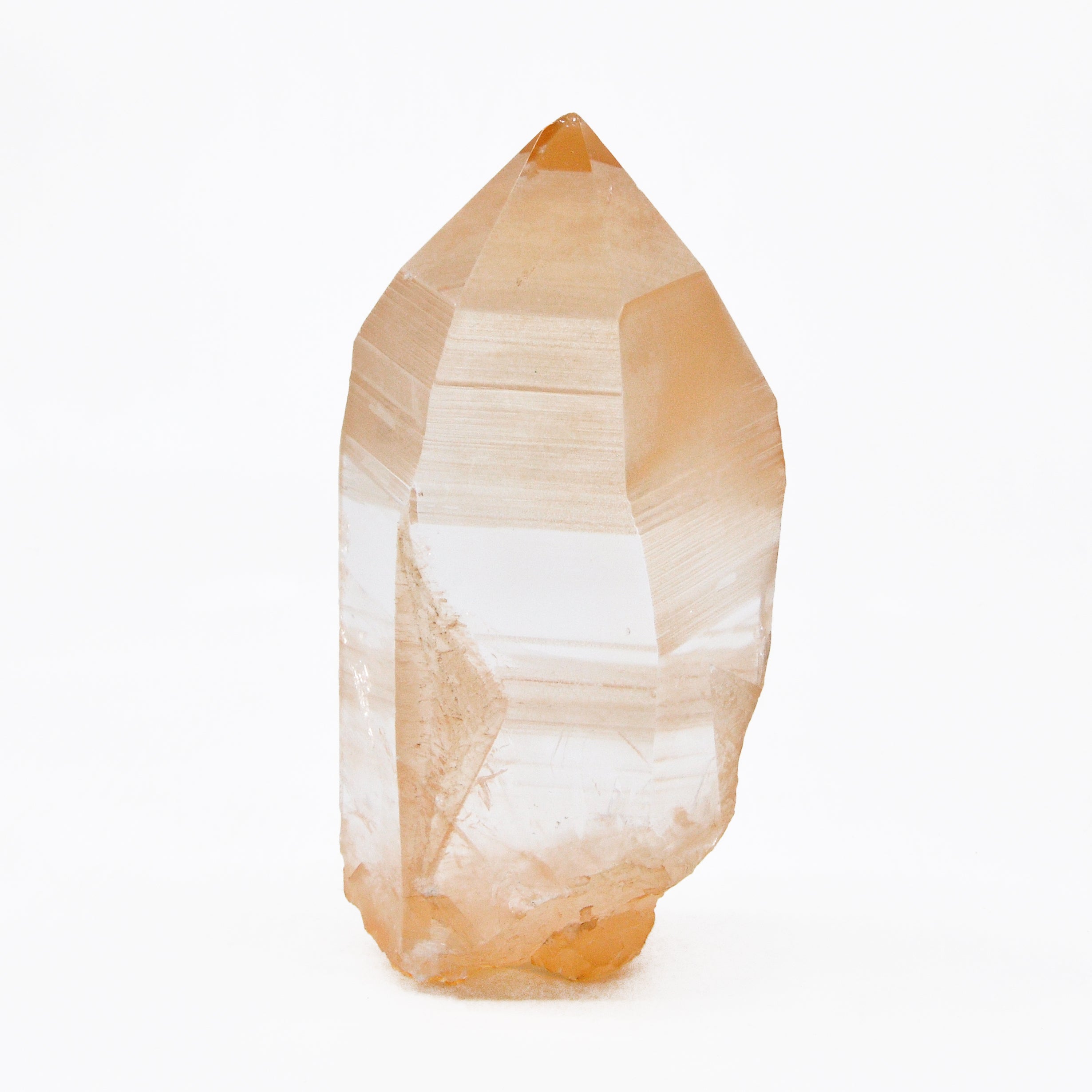 Tangerine Quartz with Iron 4.8 inch Partial Polished Crystal Point - Brazil - BBX-056 - Crystalarium