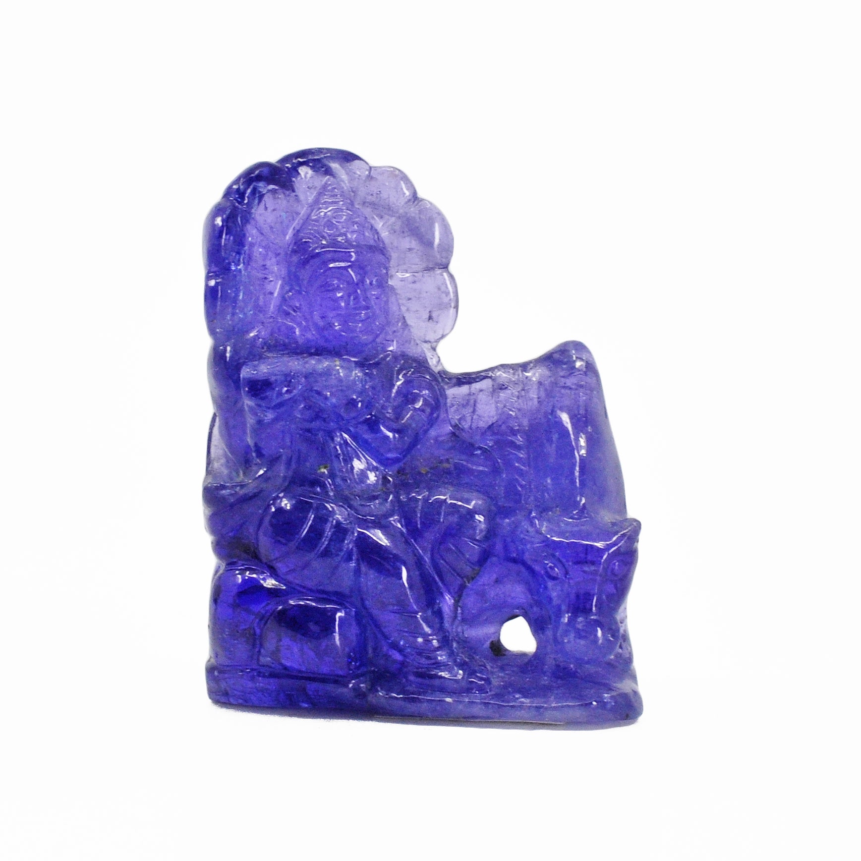 Tanzanite 128.5ct Krishna Gemstone Crystal Carving - CCF-028 - Crystalarium