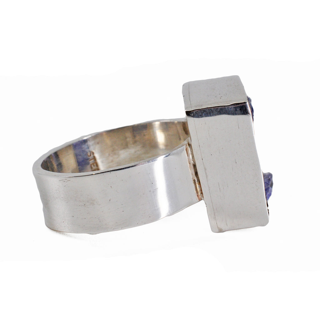 Rugged Tanzanite 12.89ct Handcrafted Sterling Silver Gemstone Ring - CCO-175 - Crystalarium