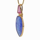 Tanzanite and Pink Tourmaline Faceted Handcrafted 14k Pendant - DDO-160 - Crystalarium