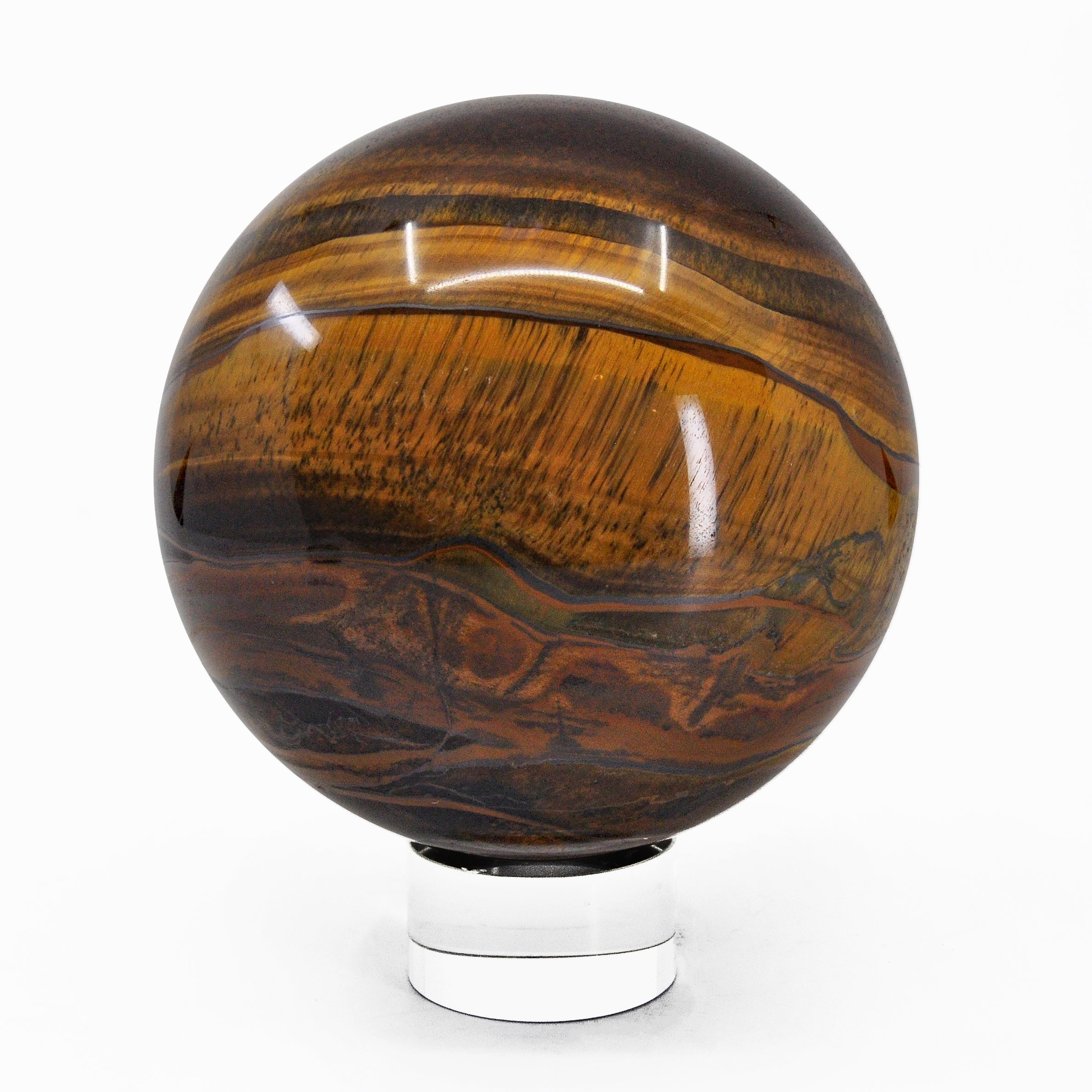 Tiger's Eye with Hematite 3.99 inch 3.62 lb Polished Crystal Sphere - South Africa - CCL-293 - Crystalarium