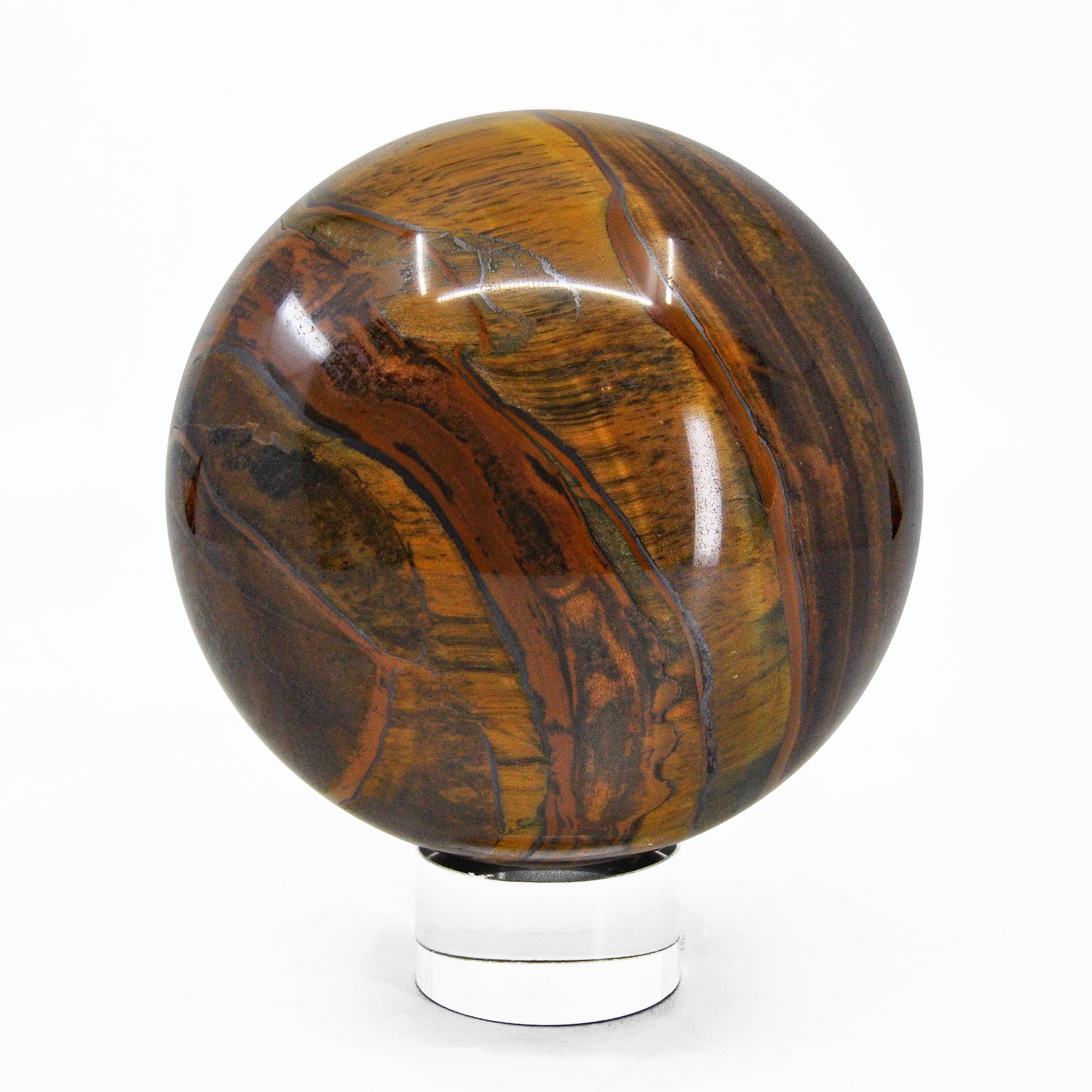 Tiger's Eye with Hematite 3.99 inch 3.62 lb Polished Crystal Sphere - South Africa - CCL-293 - Crystalarium