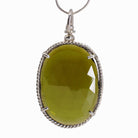 Green Tourmaline 28.07 mm 18.62 carats Faceted Oval Sterling Silver Handcrafted Pendant - FFO-138 - Crystalarium