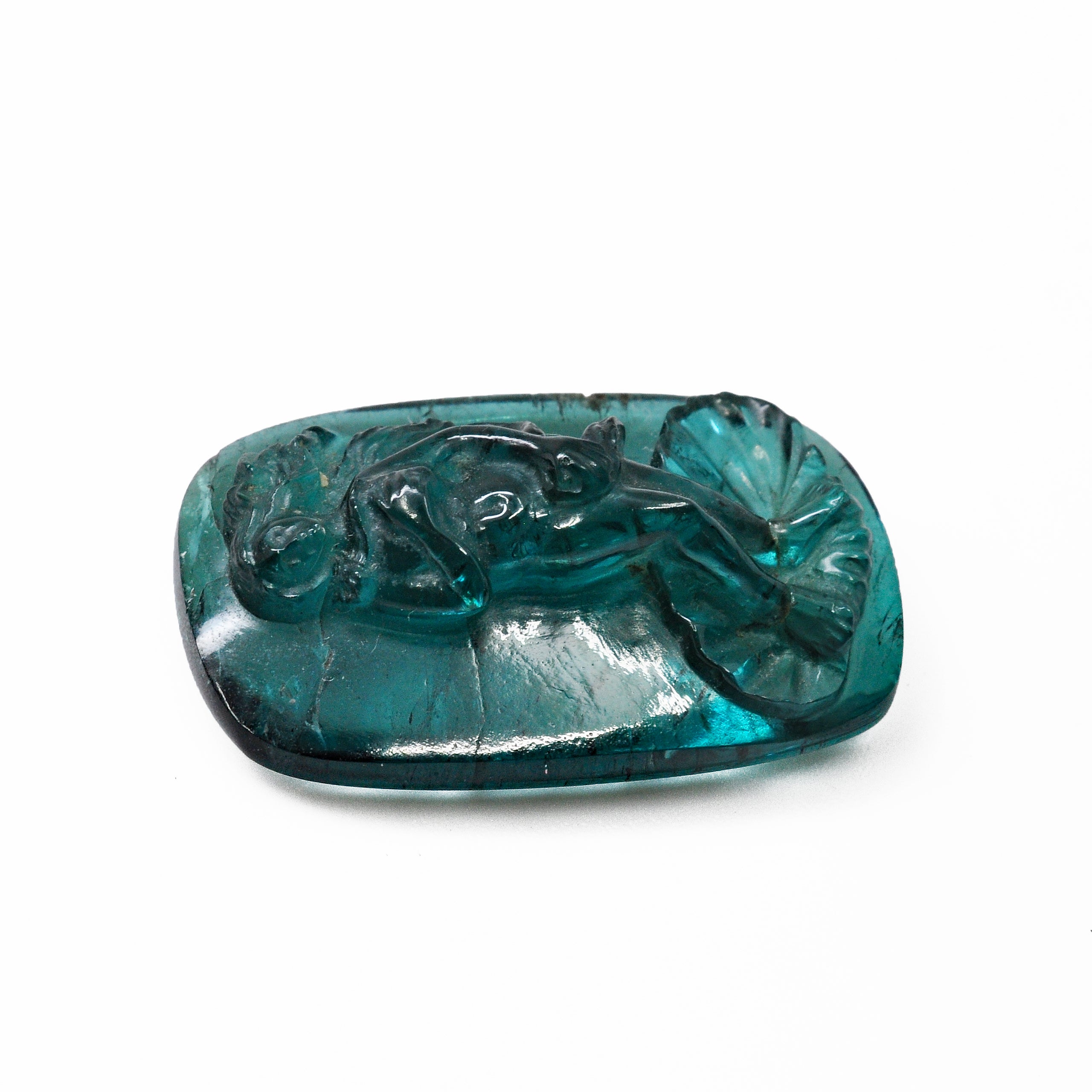 Blue Tourmaline 24.9 mm 20 ct Botticelli's Venus Gemstone Carving - YF-029 - Crystalarium