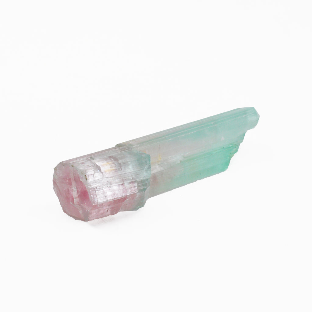 Pastel Pink and Green Tourmaline 3.1 inch 37 grans Natural Bi-color Gem Crystal - FFX-411 - Crystalarium