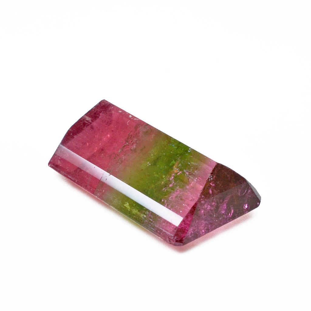 Pink and Green Bi-Color Tourmaline 19.85 mm 16.93 carats Faceted Rectangle Gemstone - 11-002 - Crystalarium