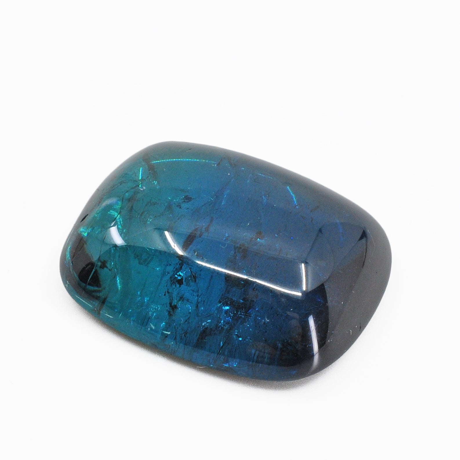 Blue Tourmaline 24.71 mm 41.59 carats Polished Cushion Cut Cabochon - 22-037 - Crystalarium