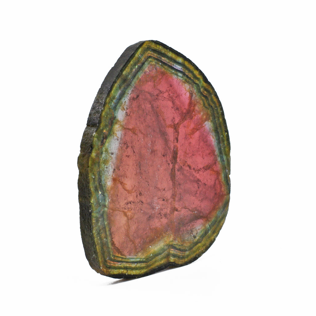 Watermelon Liddicoatite Tourmaline 2.53 inch 37.4 grams Natural Gem Crystal Slice - Madagascar - BBV-031 - Crystalarium