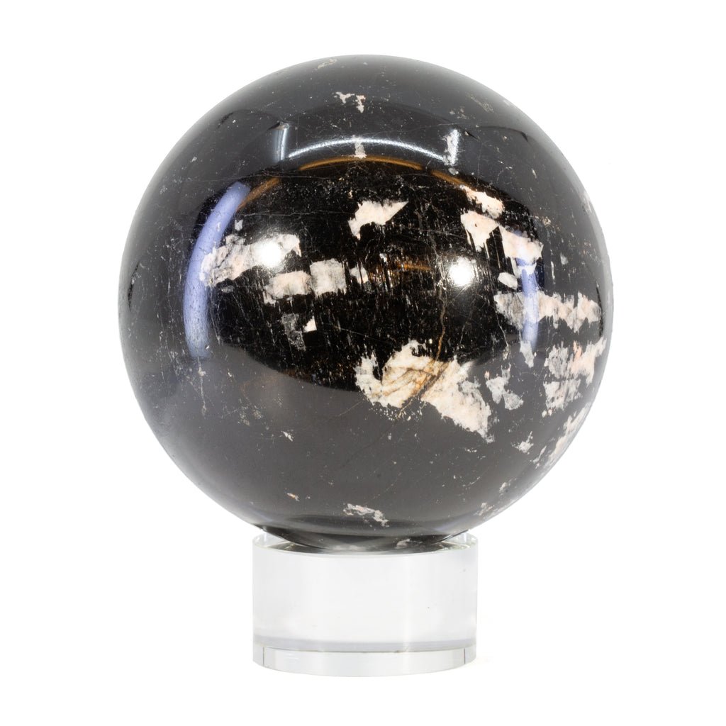 Black Tourmaline 2lb 3.3 inch Polished Crystal Sphere - India - HHL-020 - Crystalarium