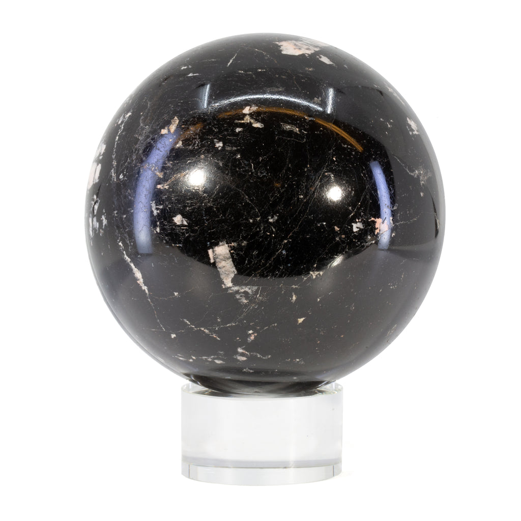Black Tourmaline 2lb 3.3 inch Polished Crystal Sphere - India - HHL-020 - Crystalarium