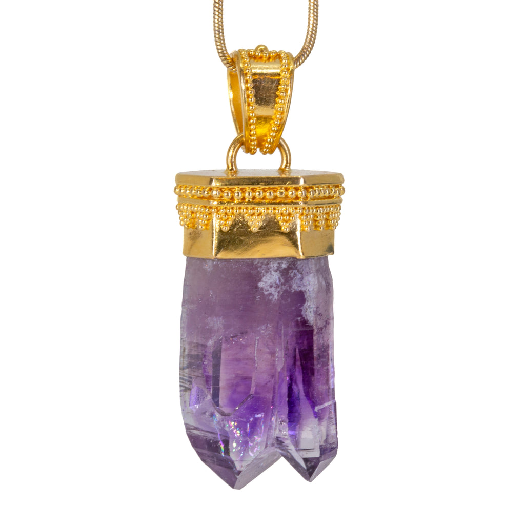 Veracruz Amethyst 41.07 Carat Granulated 22k Handcrafted Pendant - JJO-223 - Crystalarium