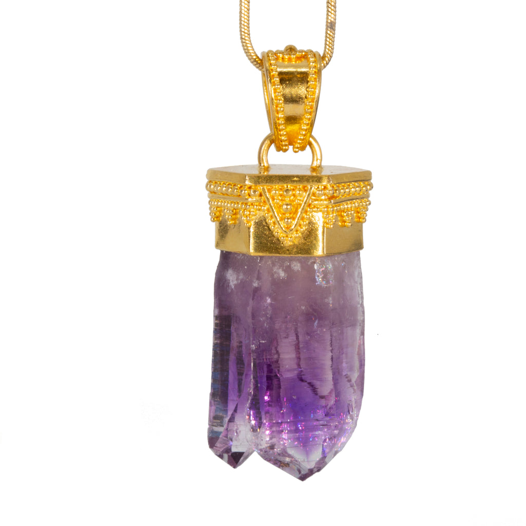 Veracruz Amethyst 41.07 Carat Granulated 22k Handcrafted Pendant - JJO-223 - Crystalarium