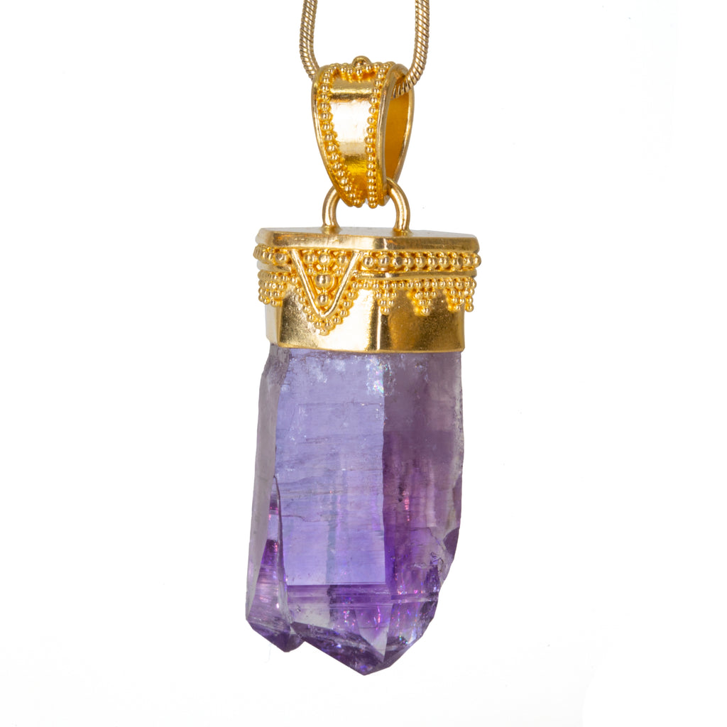 Veracruz Amethyst 41.07 Carat Granulated 22k Handcrafted Pendant - JJO-223 - Crystalarium
