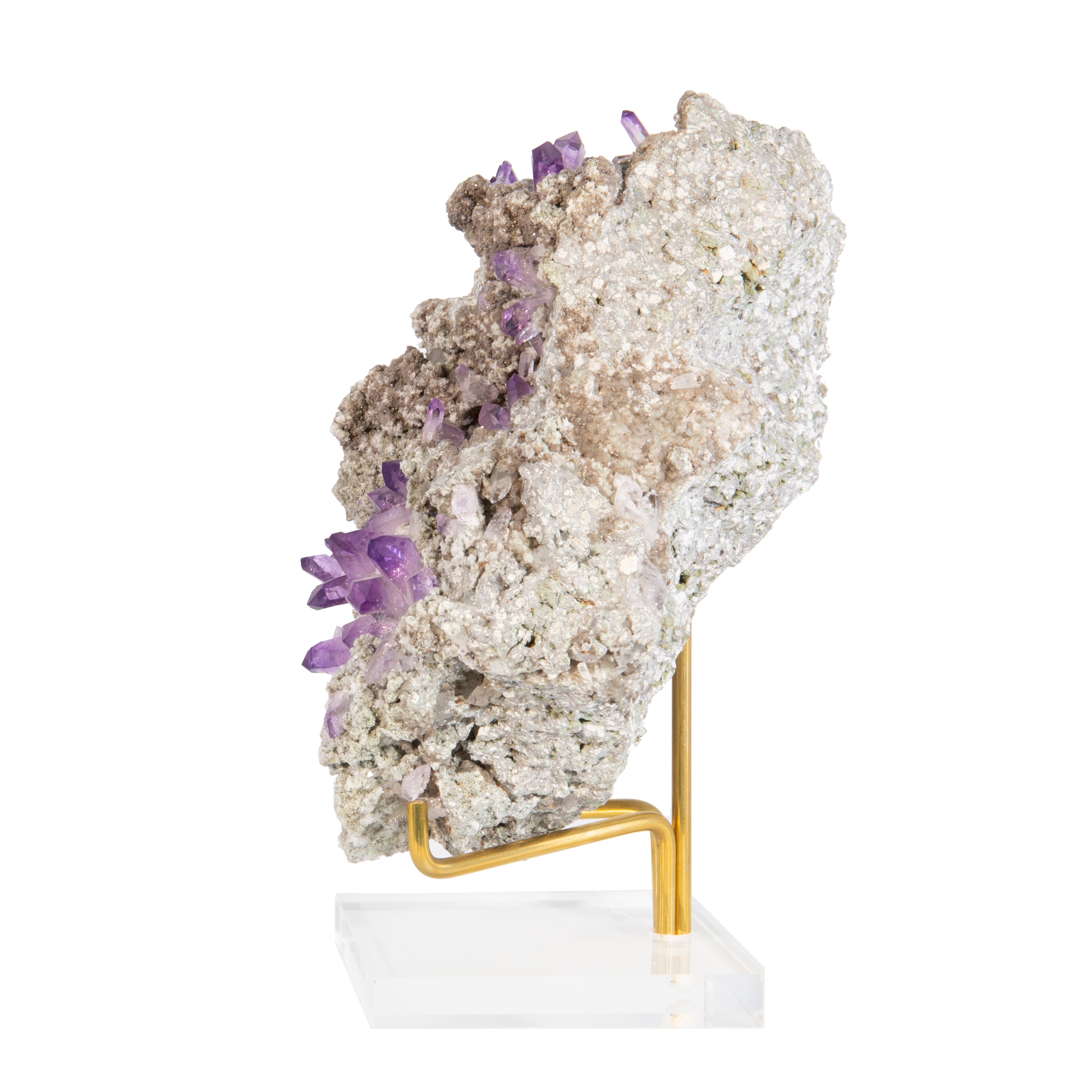 Amethyst on Matrix 4.42lb 7.75 inch Natural Crystal Cluster - Veracruz, Mexico - VX-401 - Crystalarium