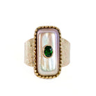 Pearl 11.24 carat with Tsavorite Garnet Handcrafted 14k Gold Ring - VO-171 - Crystalarium