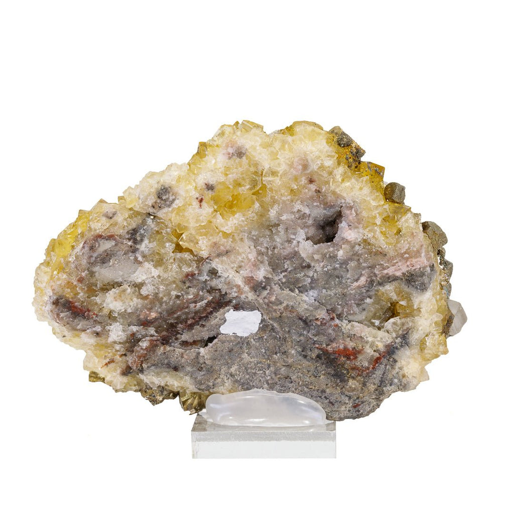 Yellow Fluorite with Pyrite 3.6 Inch 238gr Natural Crystal Specimen - Moscona Mine, Spain - KKX-288 - Crystalarium