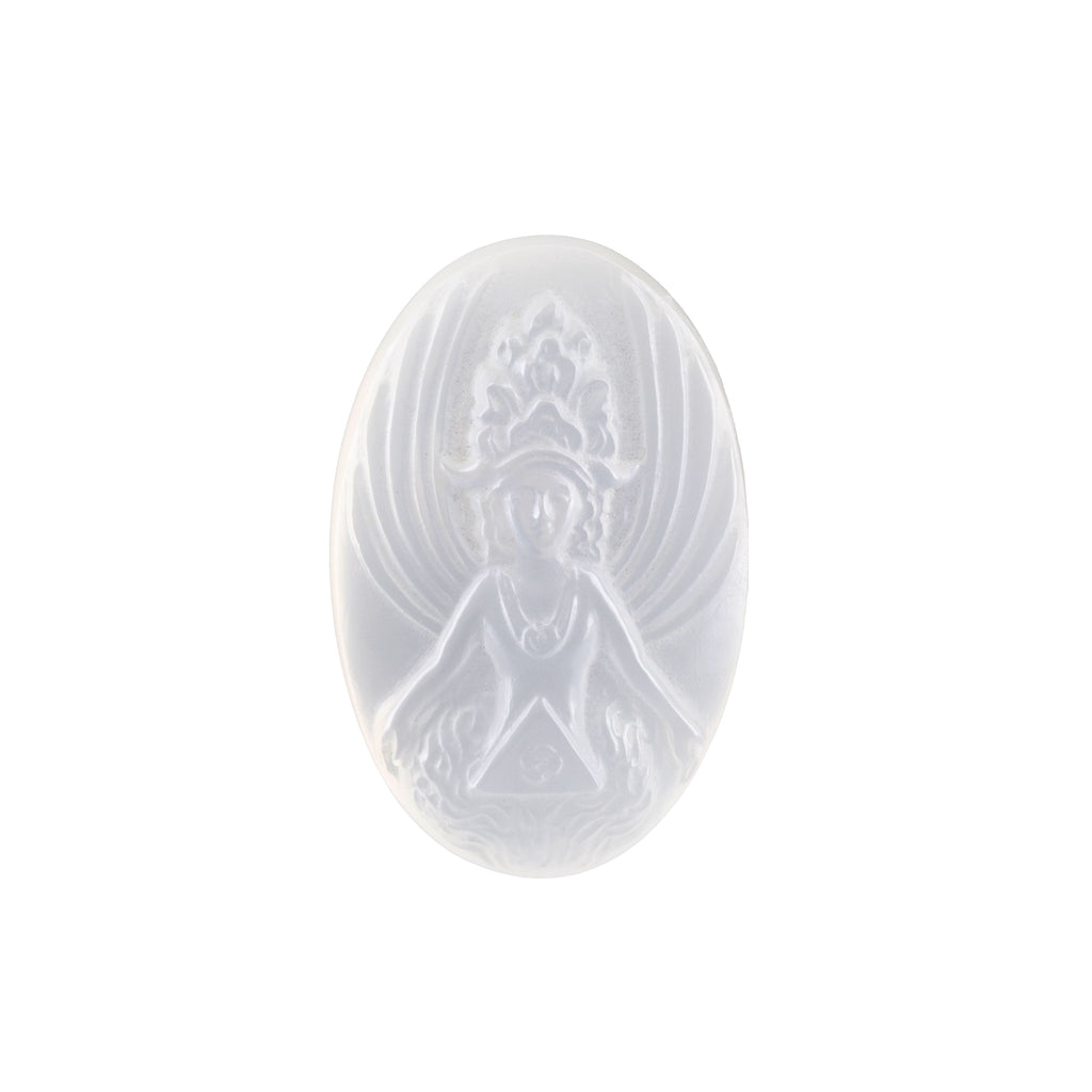 Moonstone 31.14 carat Hand Carved Light Goddess Gemstone - YF-038 - Crystalarium